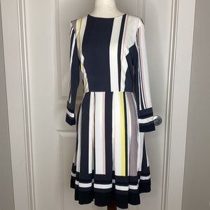 H&M Navy, Cream, Pink & Yellow Striped Dress Sz 4